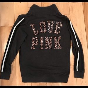 Pink black sweatshirt, XS
